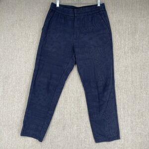 Zara Pants Mens Medium Blue Slim Fit Trouser Straight‎ Leg Textured Flat Front
